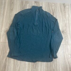 Calvin Klein zip up shirt teal color size Large men 100% cotton